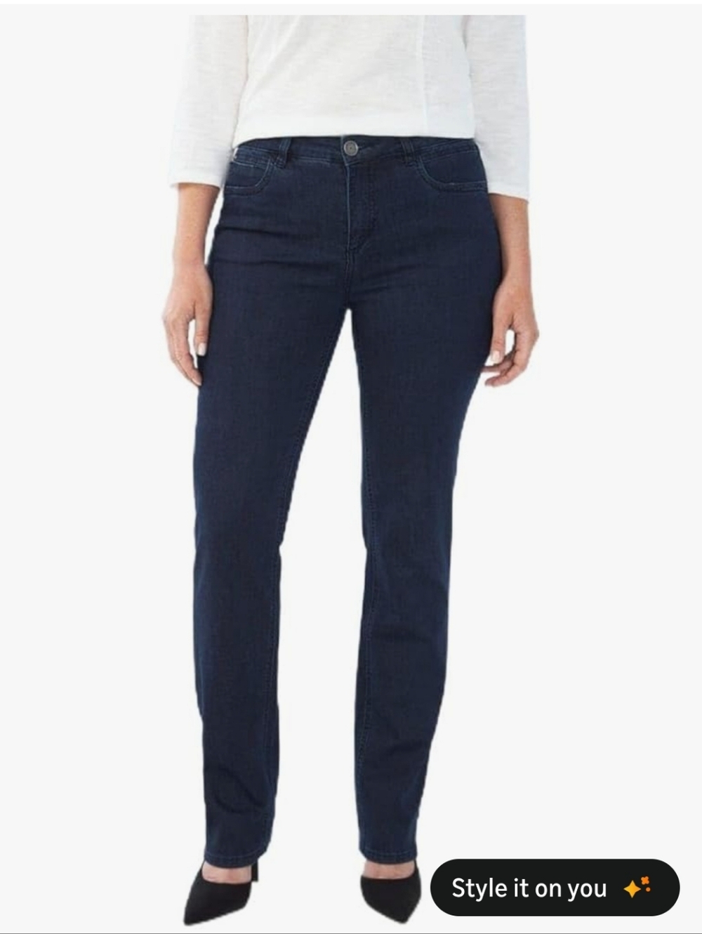 Olivia Women's Dark Blue Jeans- Fringed Bottoms!